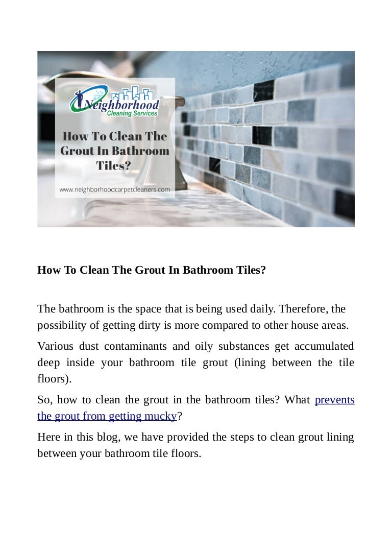 How To Clean The Grout In Bathroom Tiles