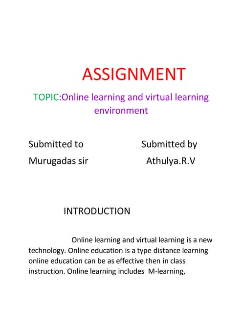 online assignment