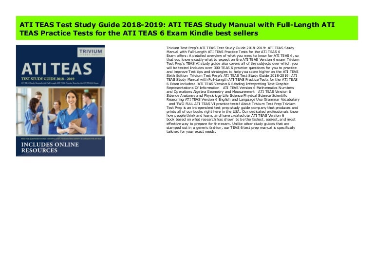ATI TEAS Test Study Guide 20182019 ATI TEAS Study Manual with Full…