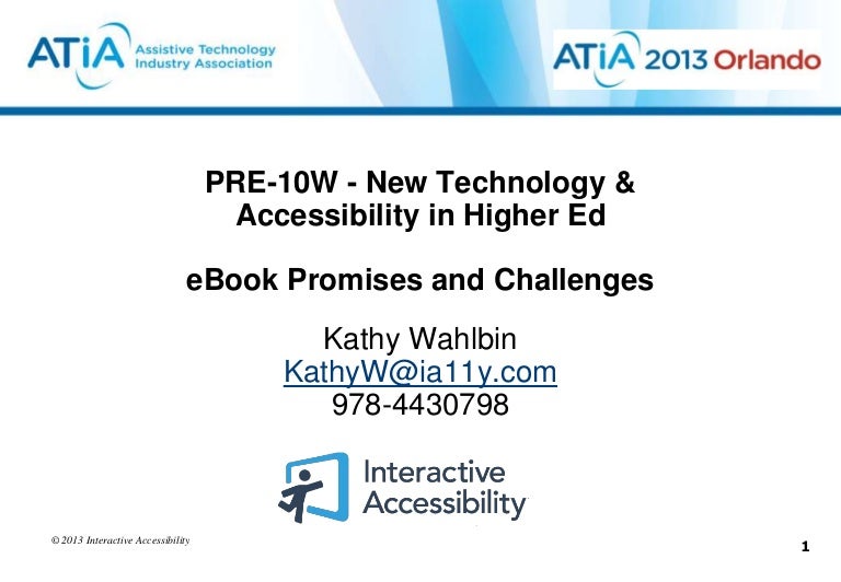 eBook Accessibility Promises & Challenges