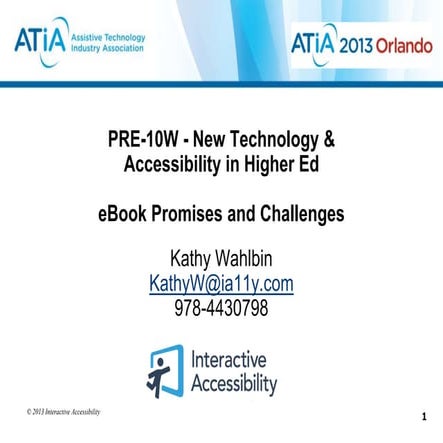 eBook Accessibility Promises & Challenges