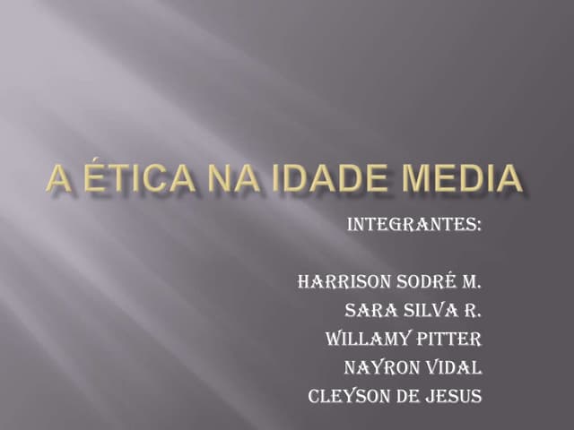 A ética na idade media