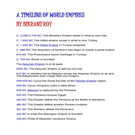 A TIMELINE OF WORLD EMPIRES | PDF