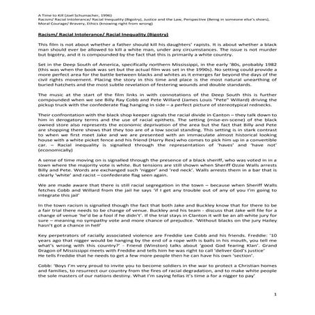 A time to kill - themes 