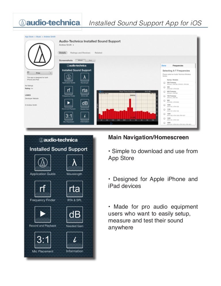 AudioTechnica Installed Sound Support App