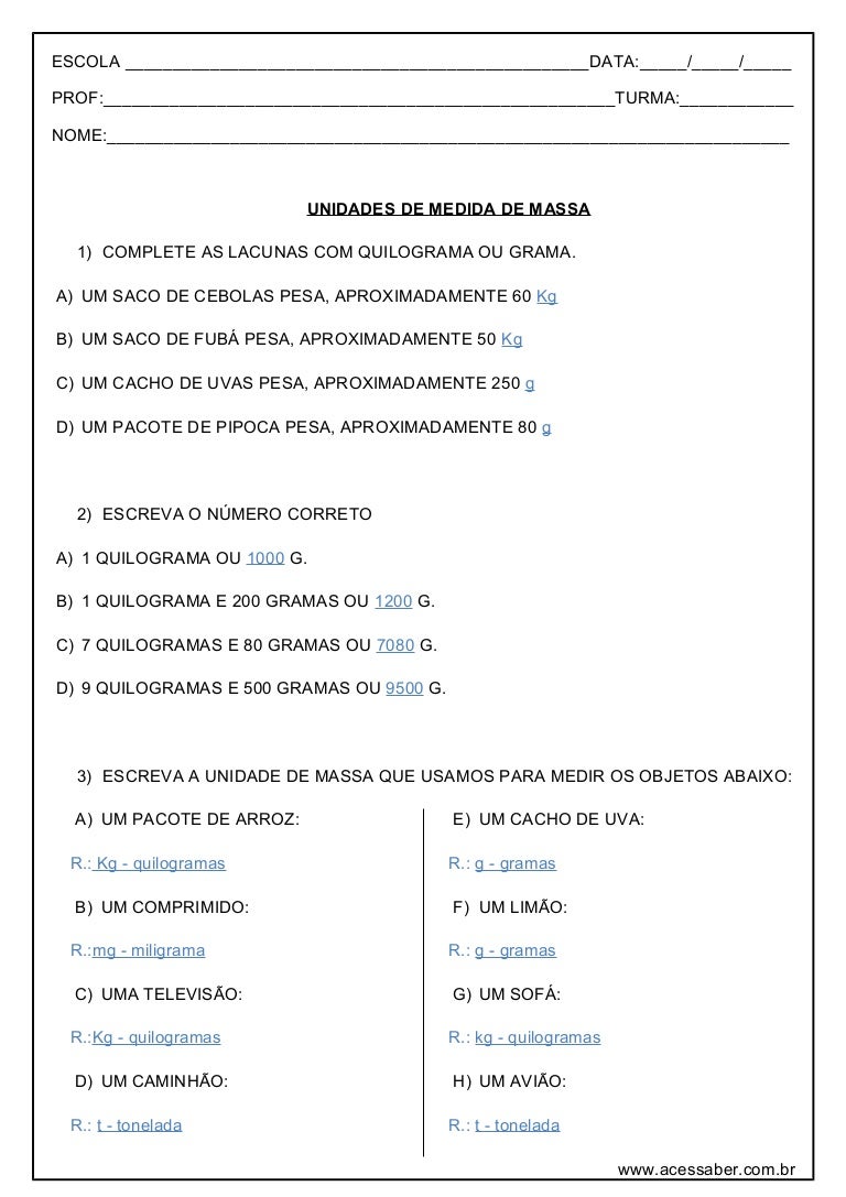 Atividade de-matematica-unidade-de-medida-de-massa-5º-ano
