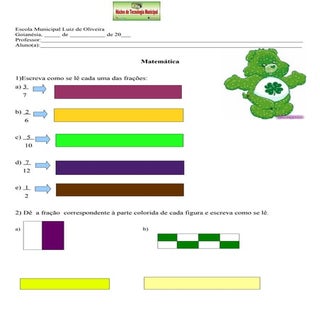 Atividade   fração 4º ano