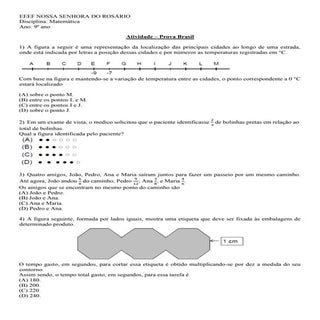 Atividade  -  Prova Brasil (9º ano)