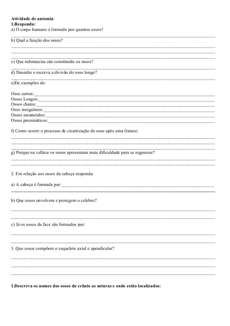 Atividade sistema osseo