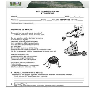 Atividade avaliativa de ciênicias 2...