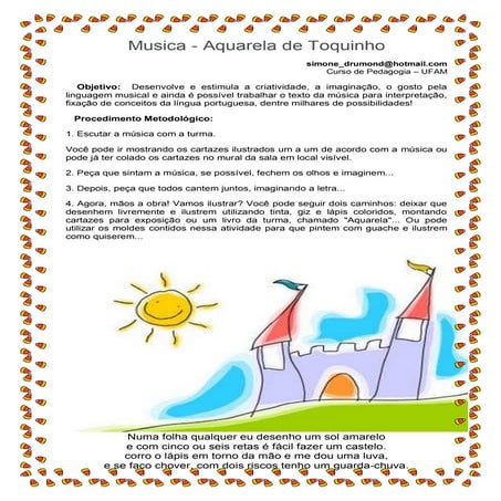 Atividade com a música aquarela ufam simone drumond | PDF