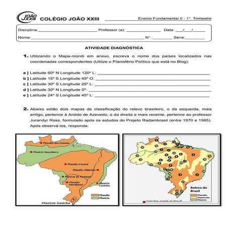Atividade diagnóstica 7º