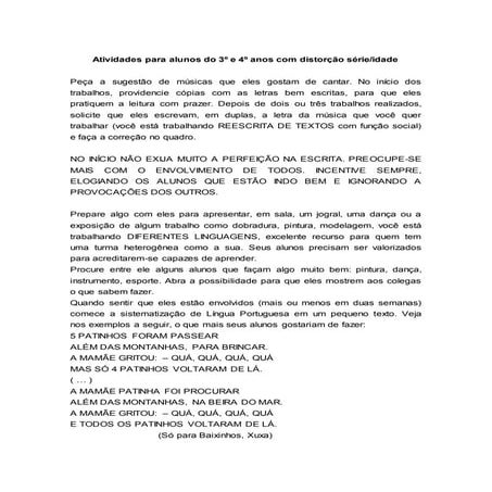 Atividade distorção serie idade