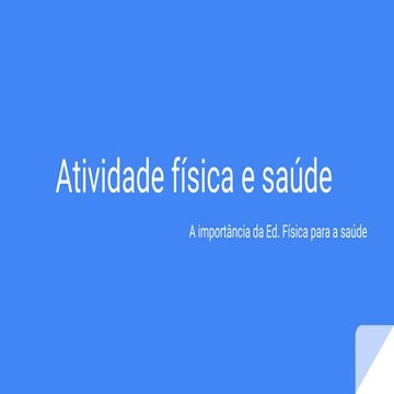 Atividade física e saúde - 9° ano