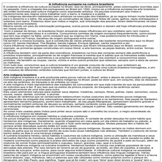 Atividades arte e cultura brasileira