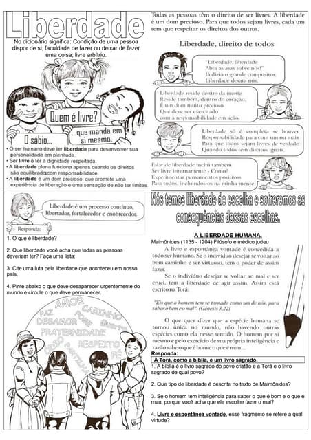 Atividades de ensino religioso libe...