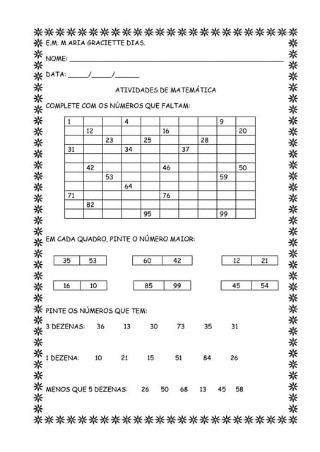 Atividades com dezenas