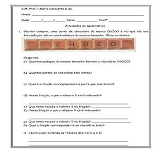 Atividades com frações