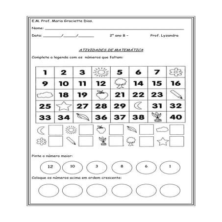 Atividades com numerais até o 20   vizinhos