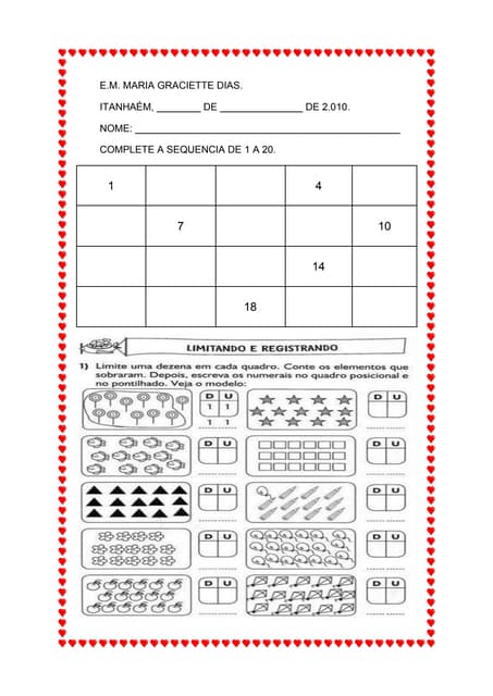 Atividades de 1 a 20