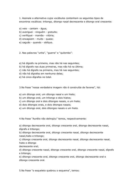 Ditongo crescente e decrescente | PDF