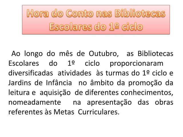 Atividades de outubro