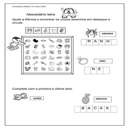 Atividades letras do alfabeto 2014