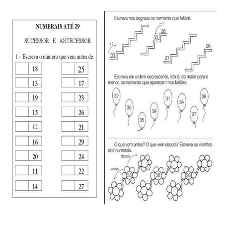 Atividades numerais até 20