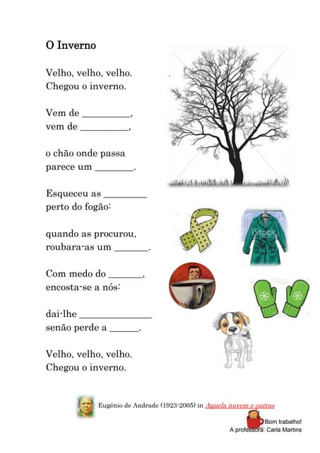 Atividades poemas sobre o inverno  ...