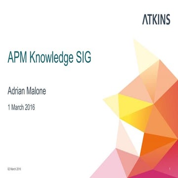 Atkins - Case study on Knowledge Management approaches introduced within Proj...