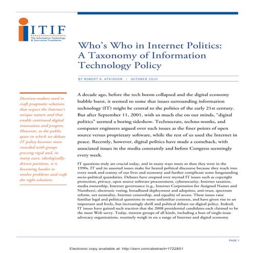 Who's Who in Internet Politics