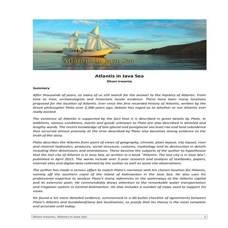 Atlantis in Java Sea (Conference Paper)