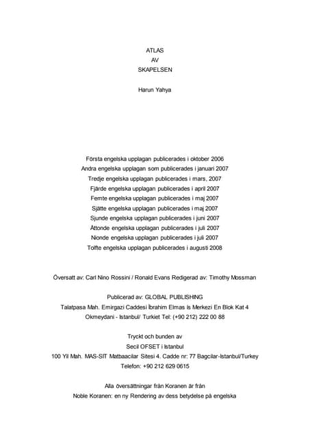 Atlas av skapelsen. swedish (svenska) docx