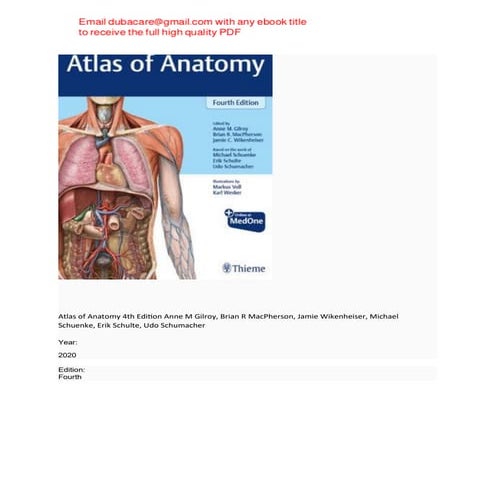 Atlas of Anatomy 4th Edition Gilroy, MacPherson, Wikenheiser | PDF