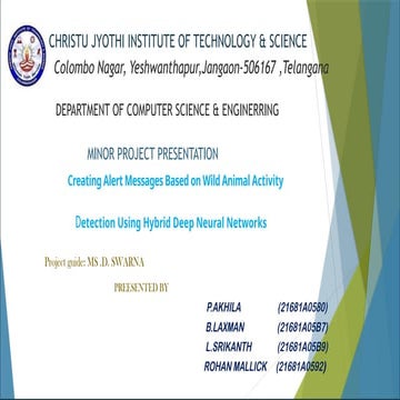 Creating Alert Messages Based on Wild Animal Activity Detection Using ...