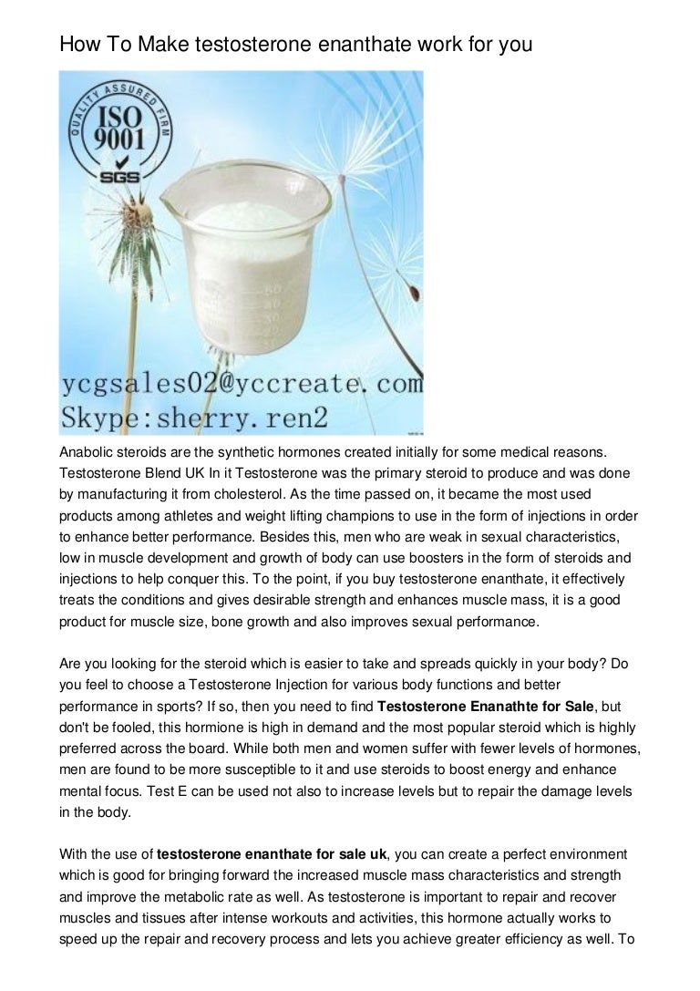 How To Make testosterone enanthate work for you