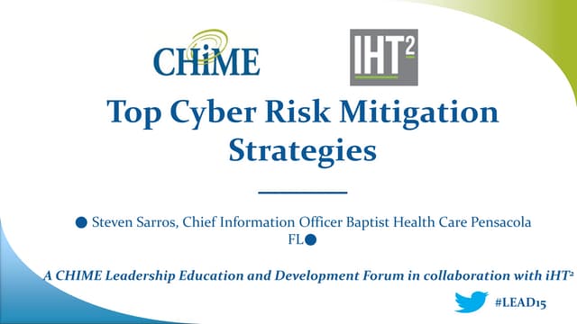 2015 Atlanta CHIME Lead Forum