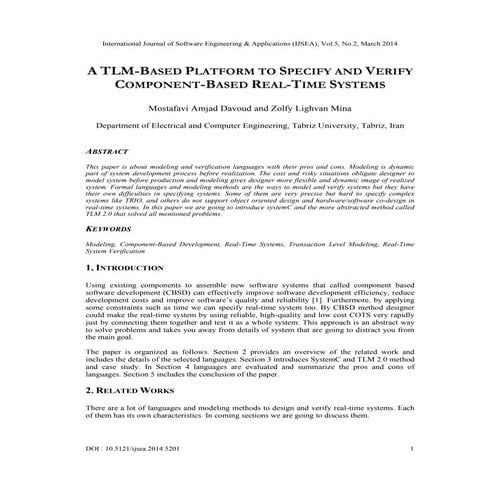 A tlm based platform to specify and verify component-based real-time systems