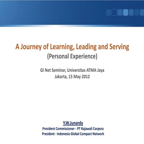 A Journey of Learning, Leading & Serving