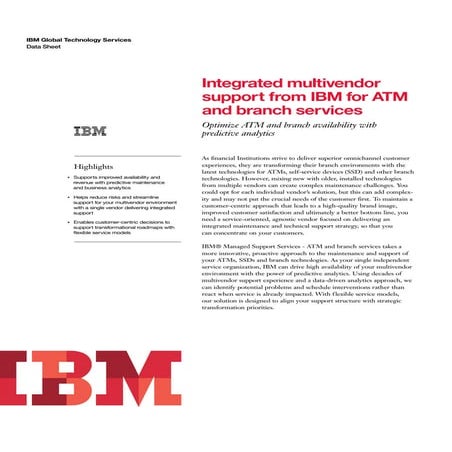 IBM Integrated MultiVendor Support for ATM and Branch | PDF