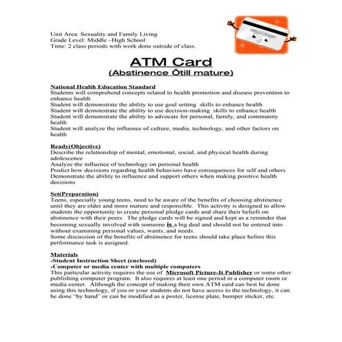 Atm Card Abstinence
