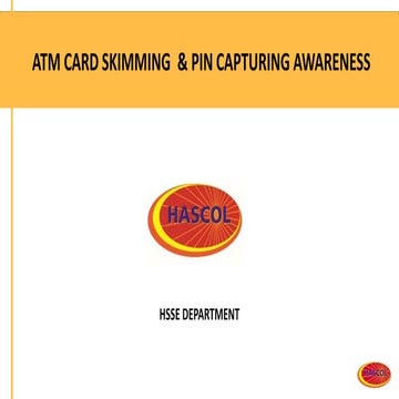 Atm card skimming & pin capturing awareness | PPTX