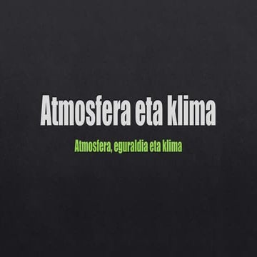 Atmosfera eta klima