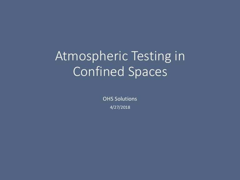 Atmospheric Testing in Confined Spaces