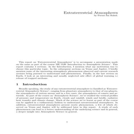 Extraterrestrial atmospheres