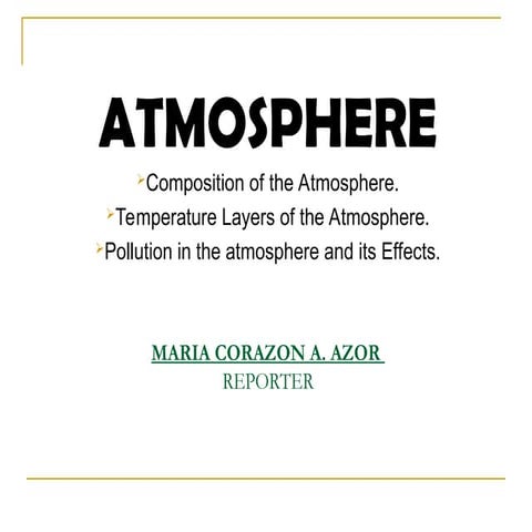 Atmosphere Lesson Discussion for Masters