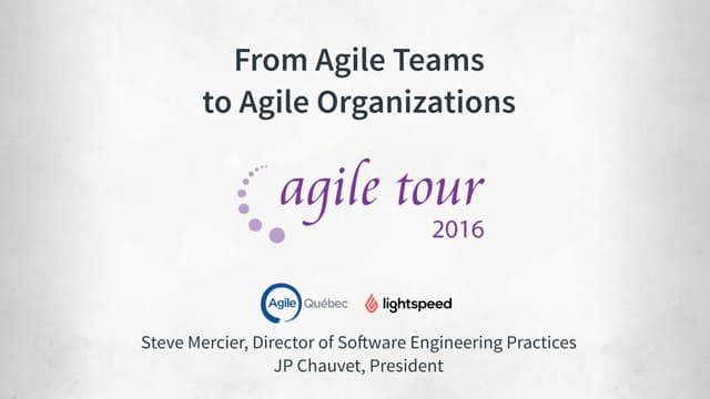 Agile Project Management: From Agile Teams to Agile Organizations - Steve Mer...