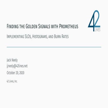 Finding the Golden Signals with Prometheus | PDF