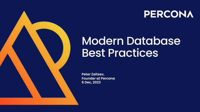 Modern Database Best Practices | PPT
