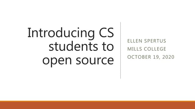 Introducing CS students to open source